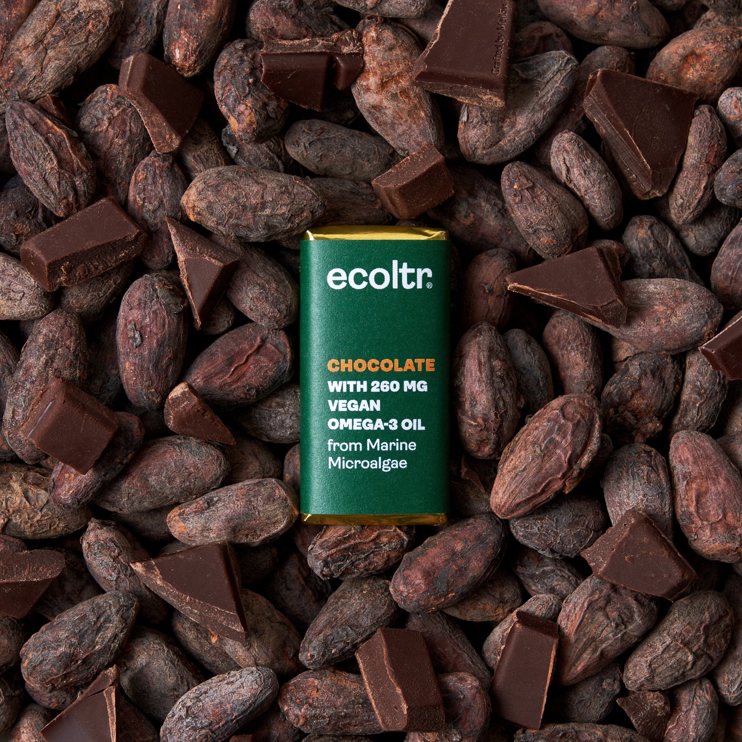 1. Chocolate with Pure Vegan Omega-3 Oil (30 pieces with a daily dose in each box)